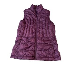 Be Inspired Packable Down Vest Purple Winter Size Large Boho Preppy Minimalist
